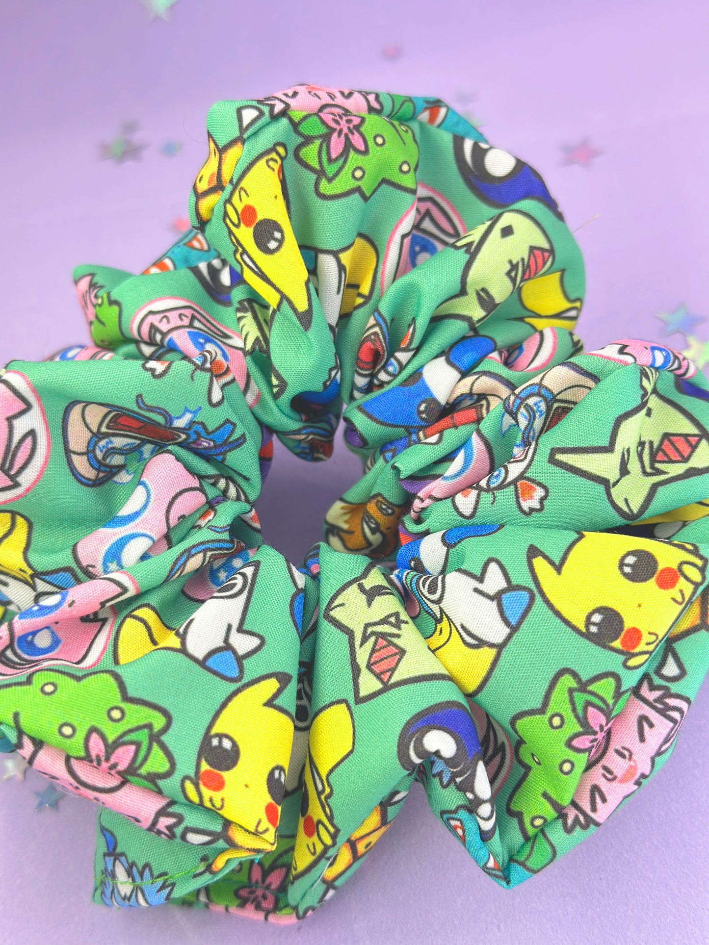 Green Doodle Scrunchie