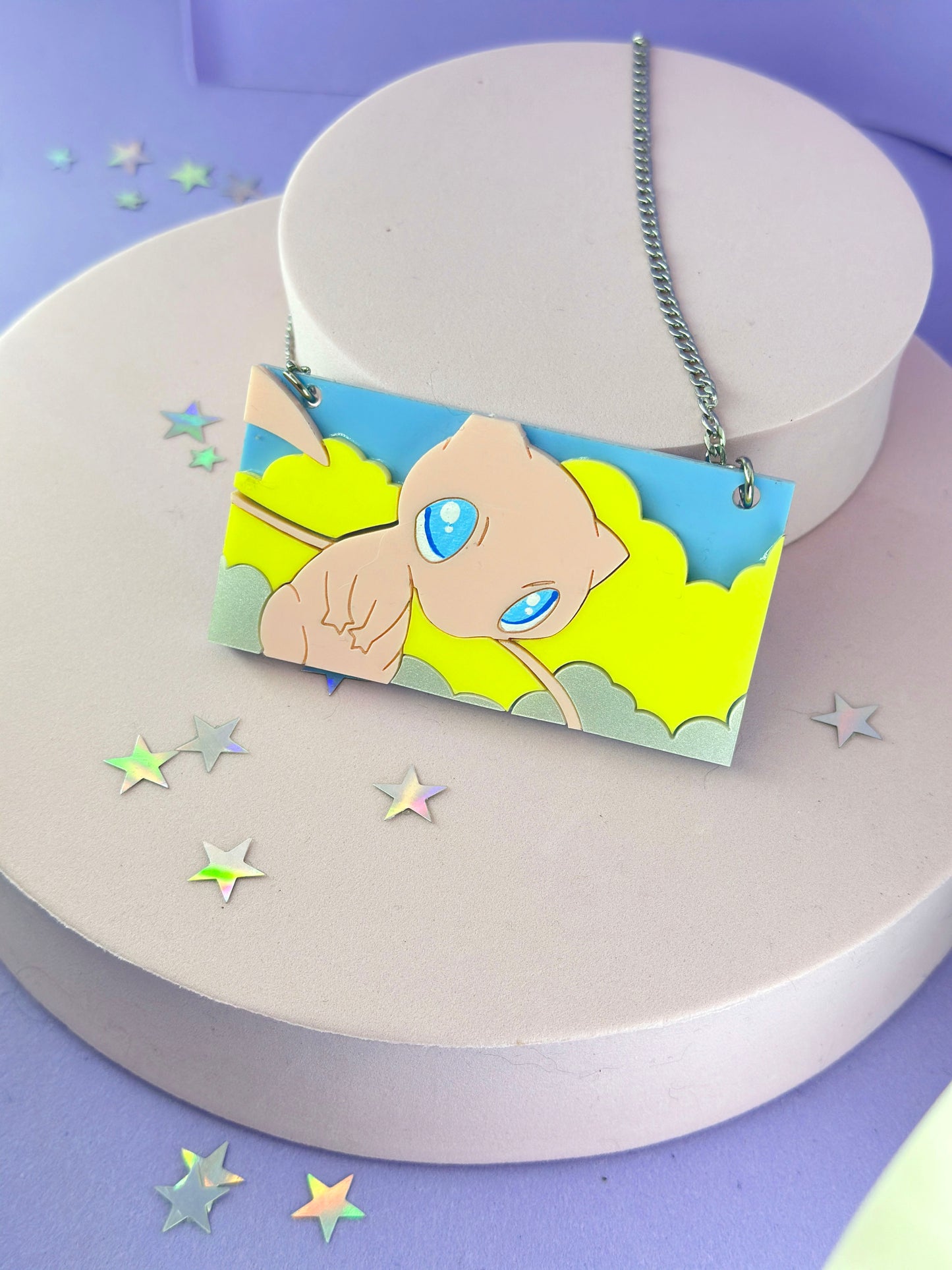 Moon Cat Rectangle Necklace
