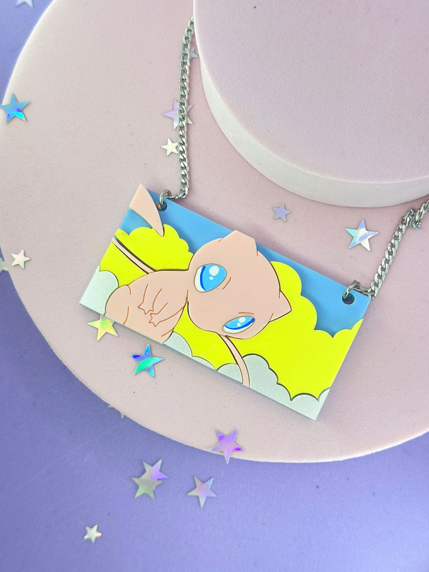 Moon Cat Rectangle Necklace