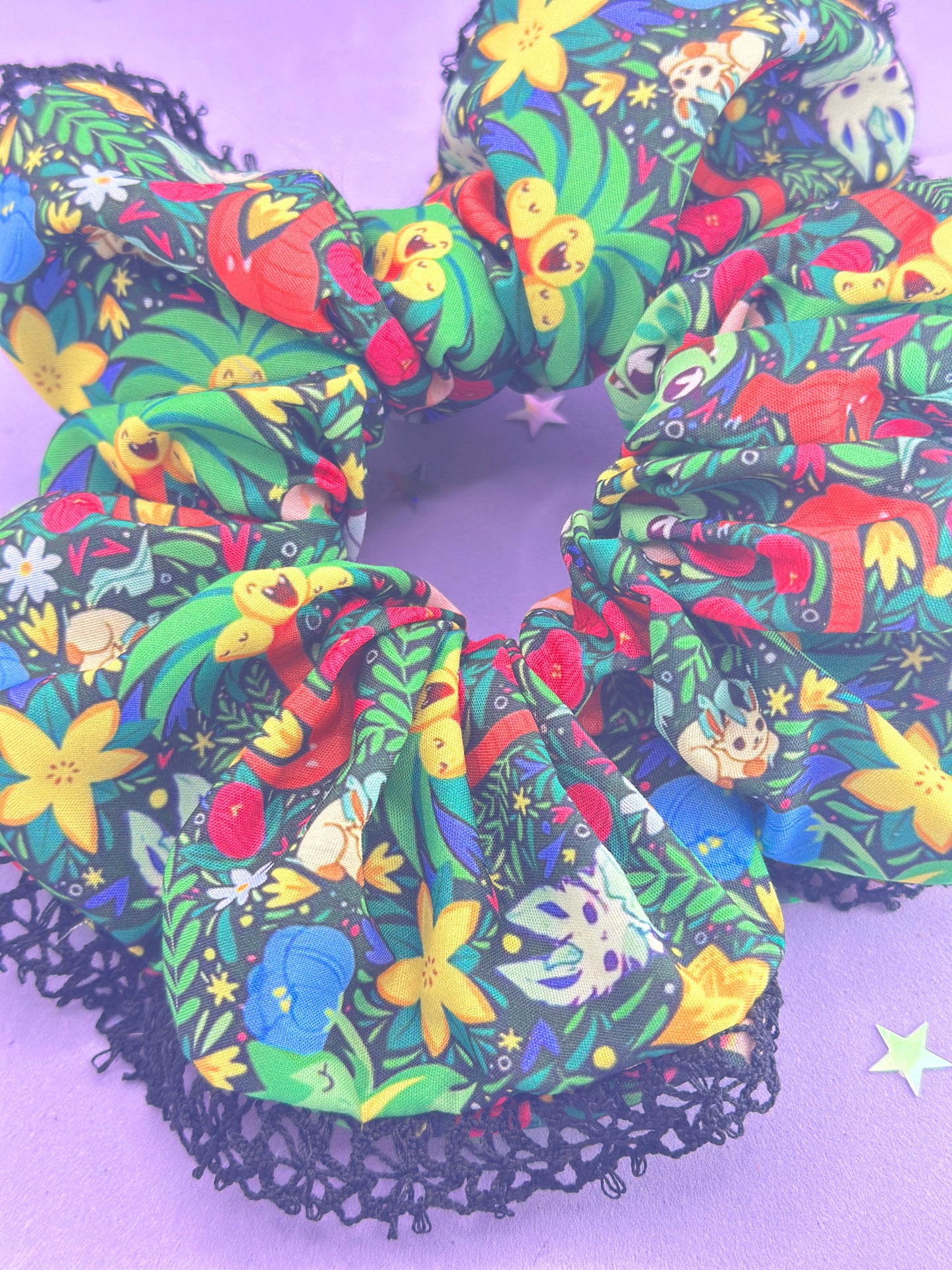Grass Friends Lace Scrunchie