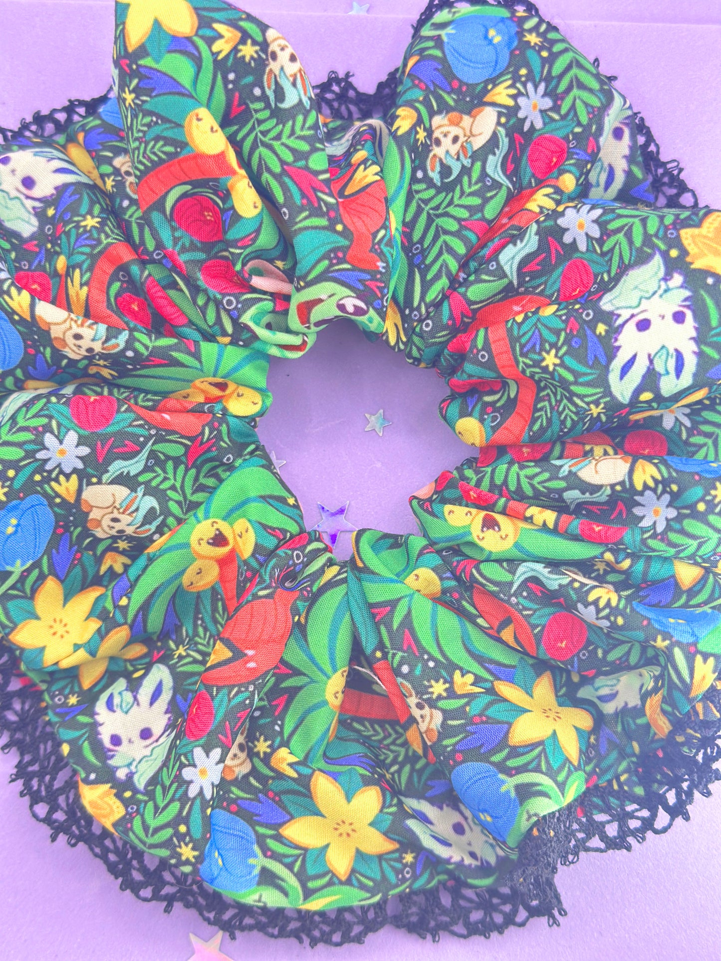 Grass Friends Lace Scrunchie