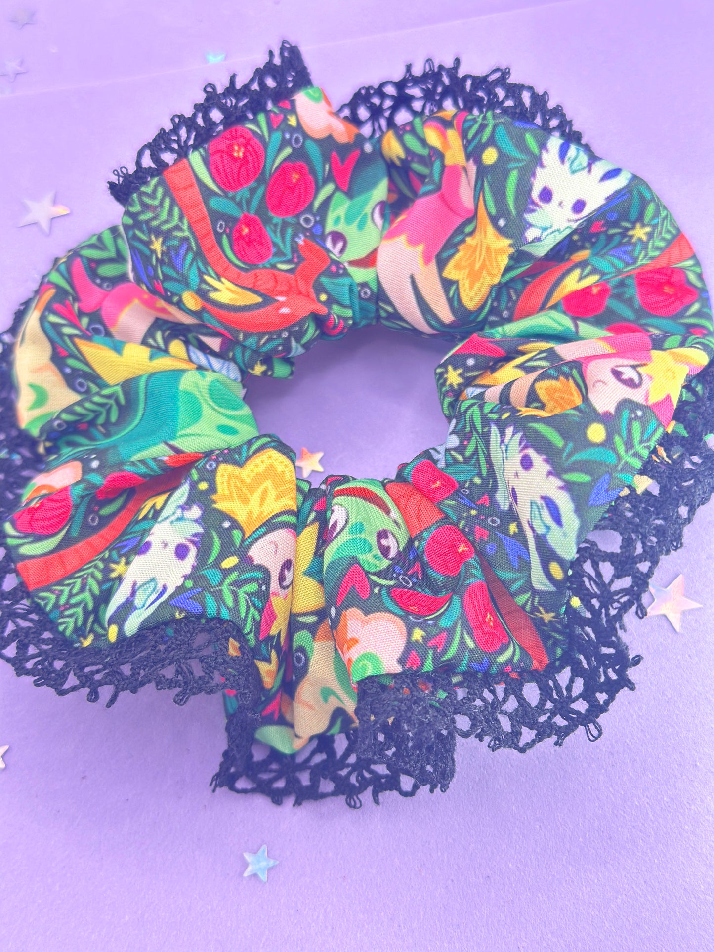Grass Friends Lace Scrunchie