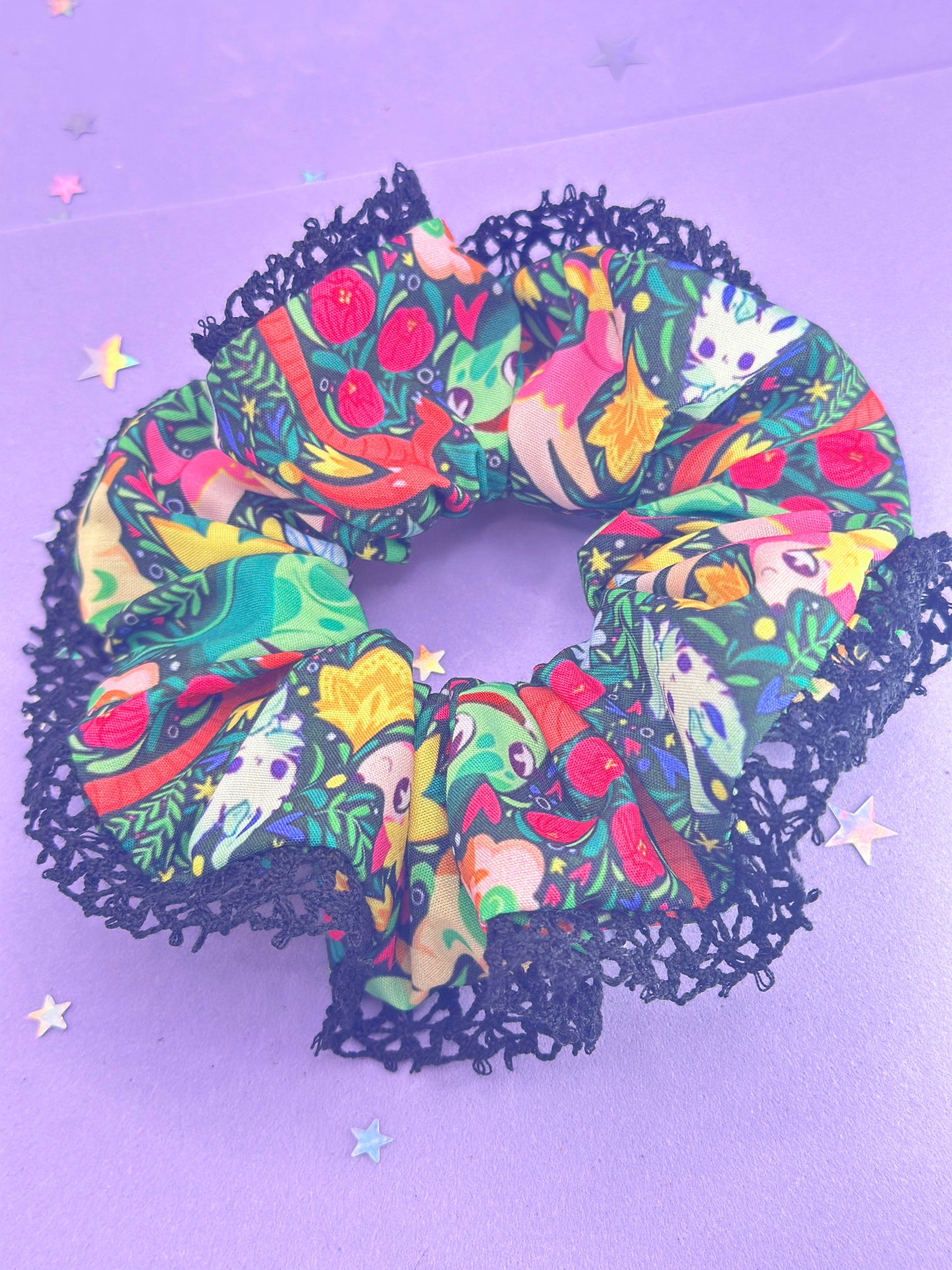 Grass Friends Lace Scrunchie
