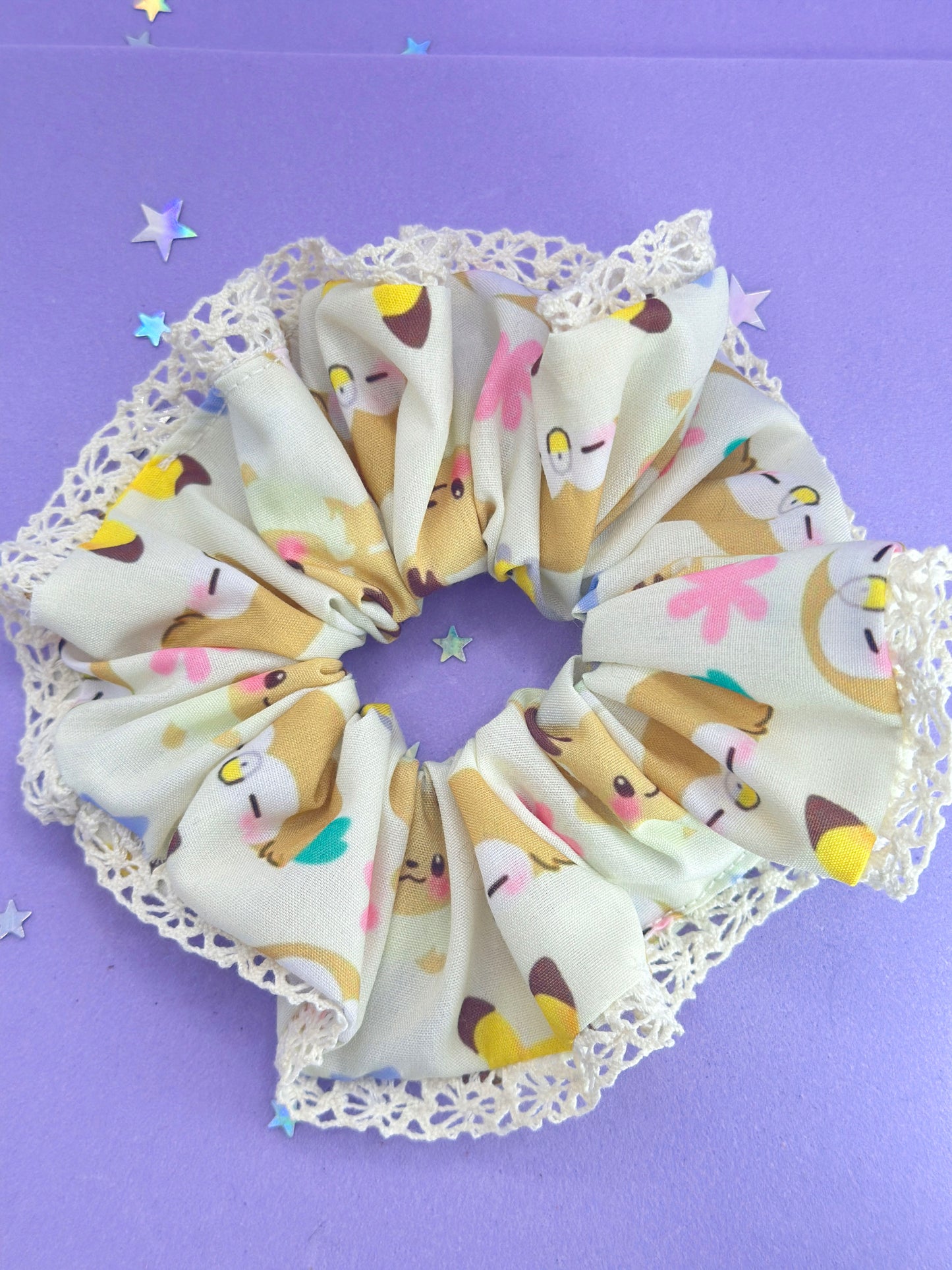 Pastel Cuties Lace Scrunchie