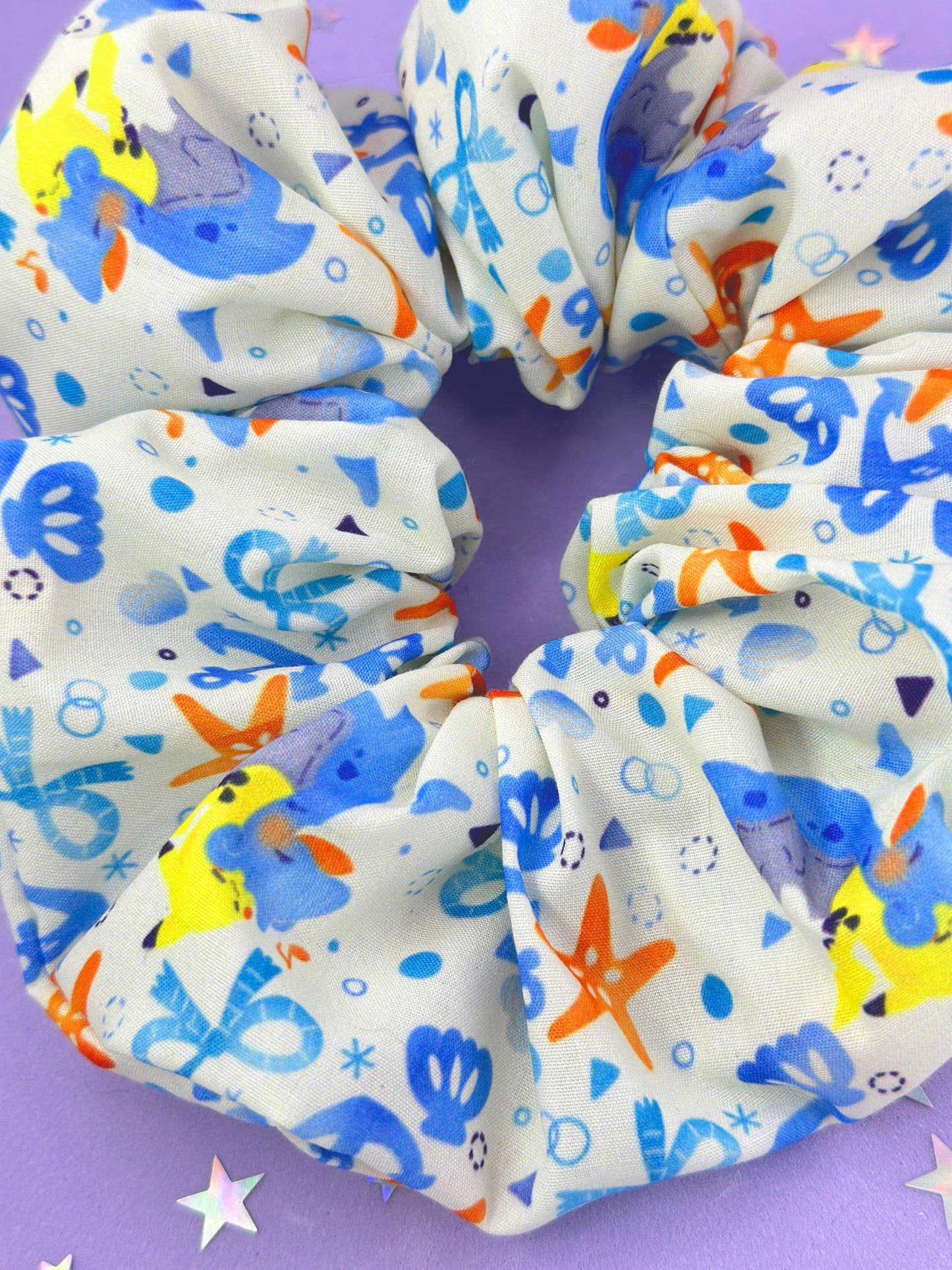 Electric & Water Seaside Print Scrunchie