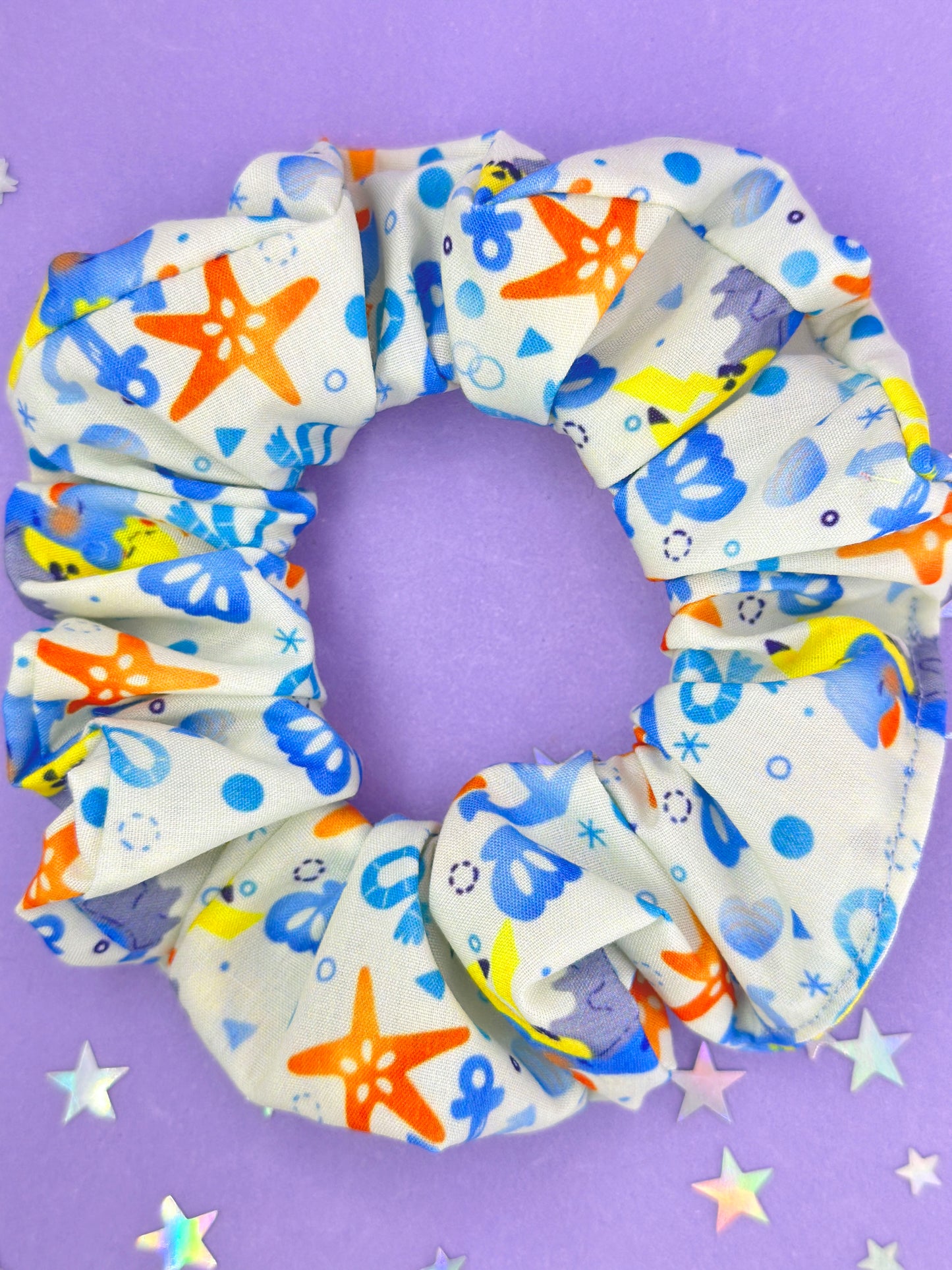 Electric & Water Seaside Print Scrunchie