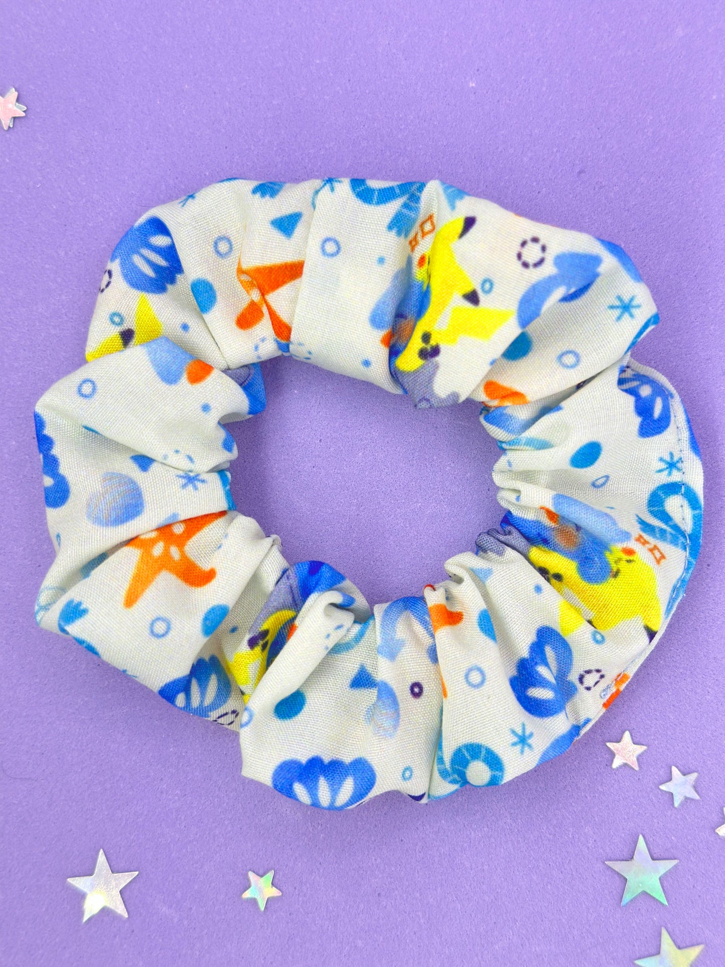 Electric & Water Seaside Print Scrunchie