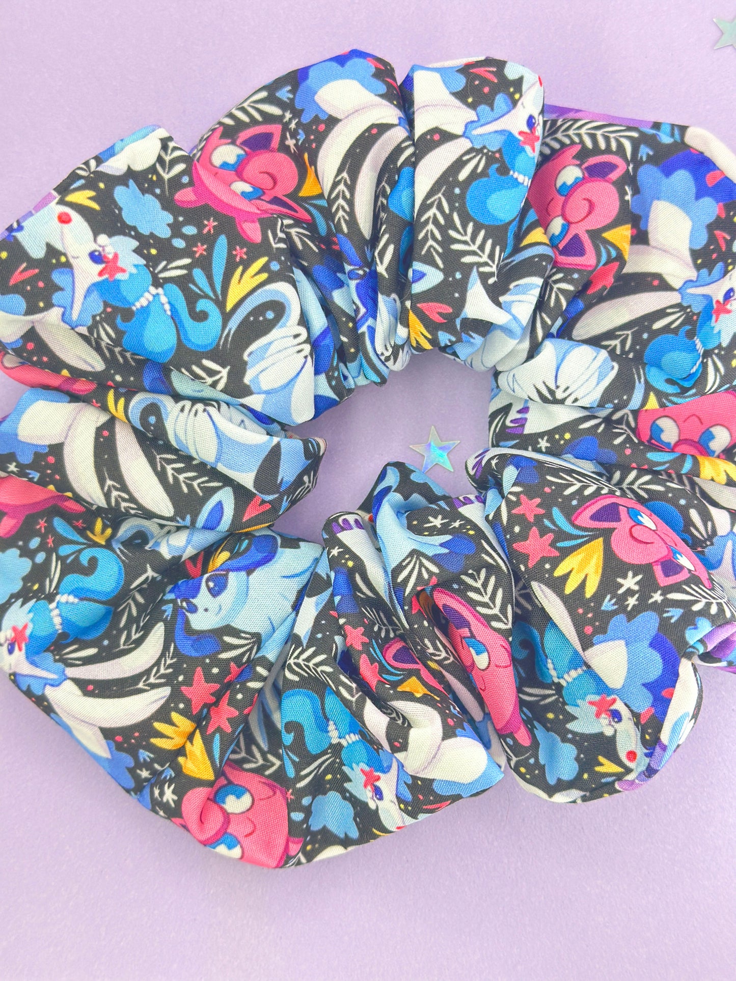 Ice Blue & Pink Scrunchie