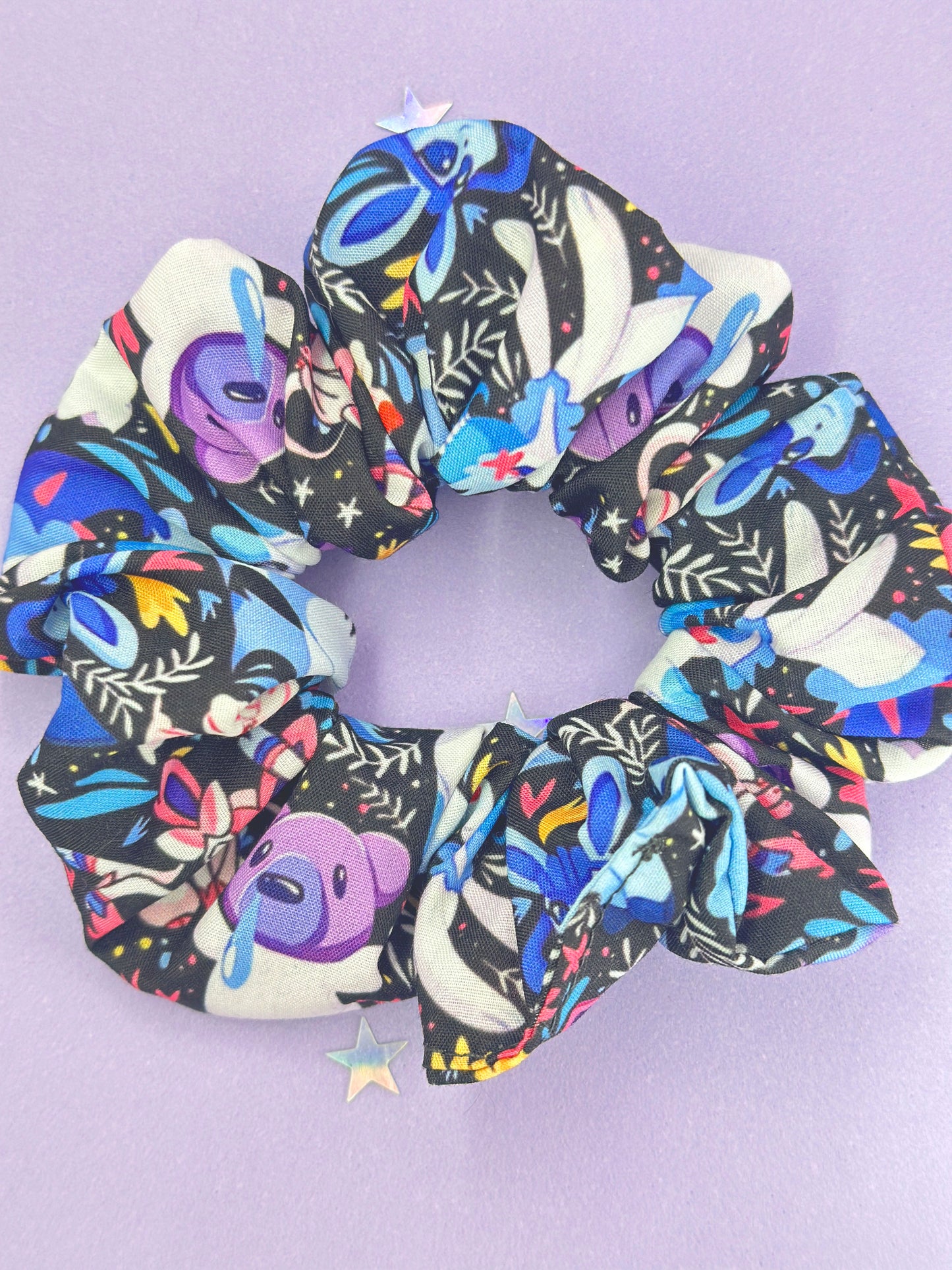 Ice Blue & Pink Scrunchie