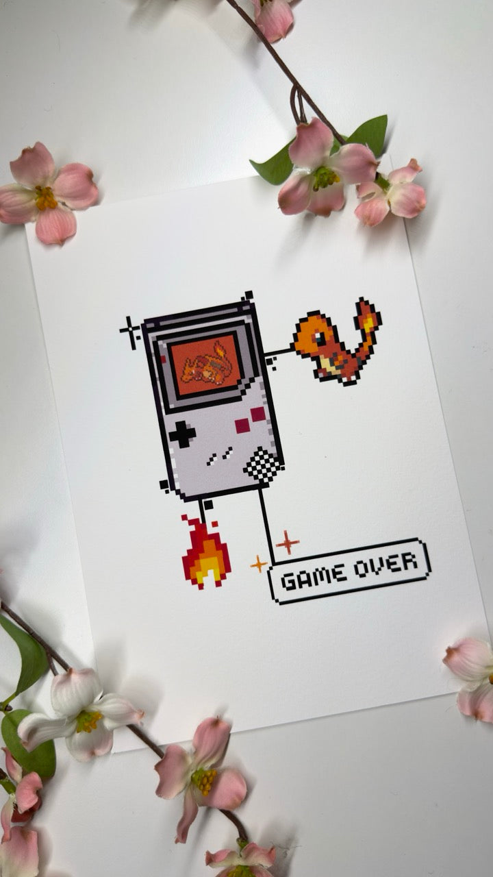 Pixel Fire Starter Print