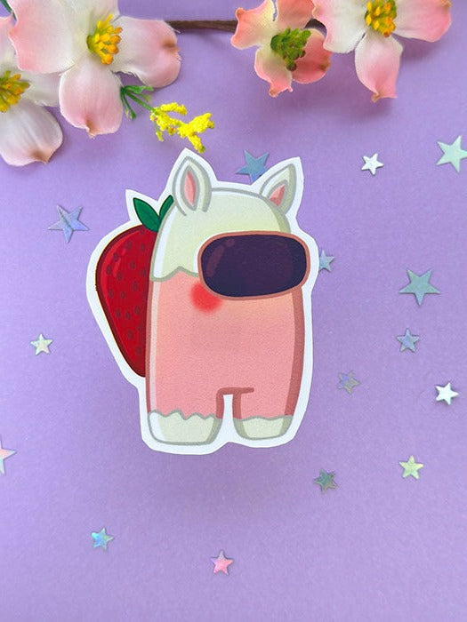 Strawberry Villager Crewmate Sticker