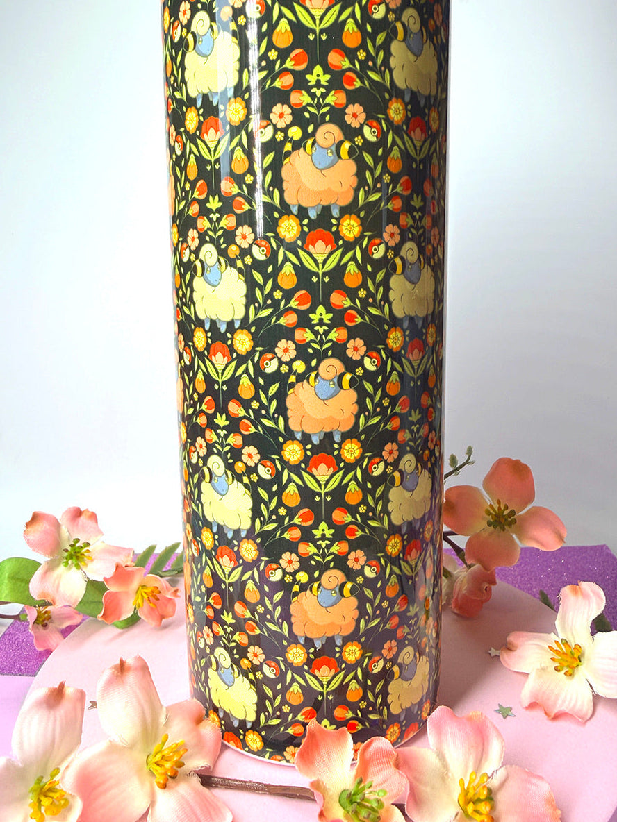 Floral Sheep Tumbler