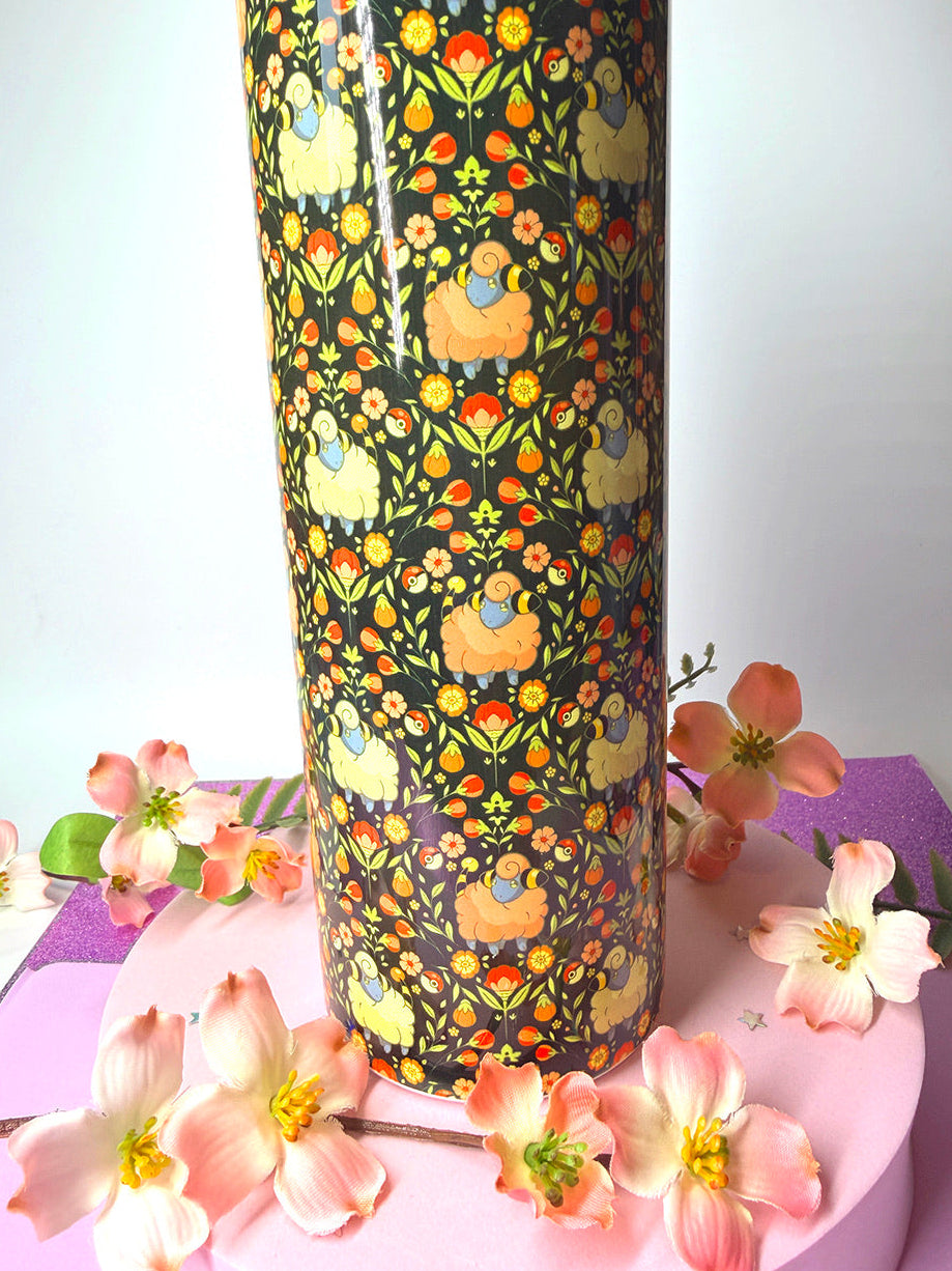 Floral Sheep Tumbler