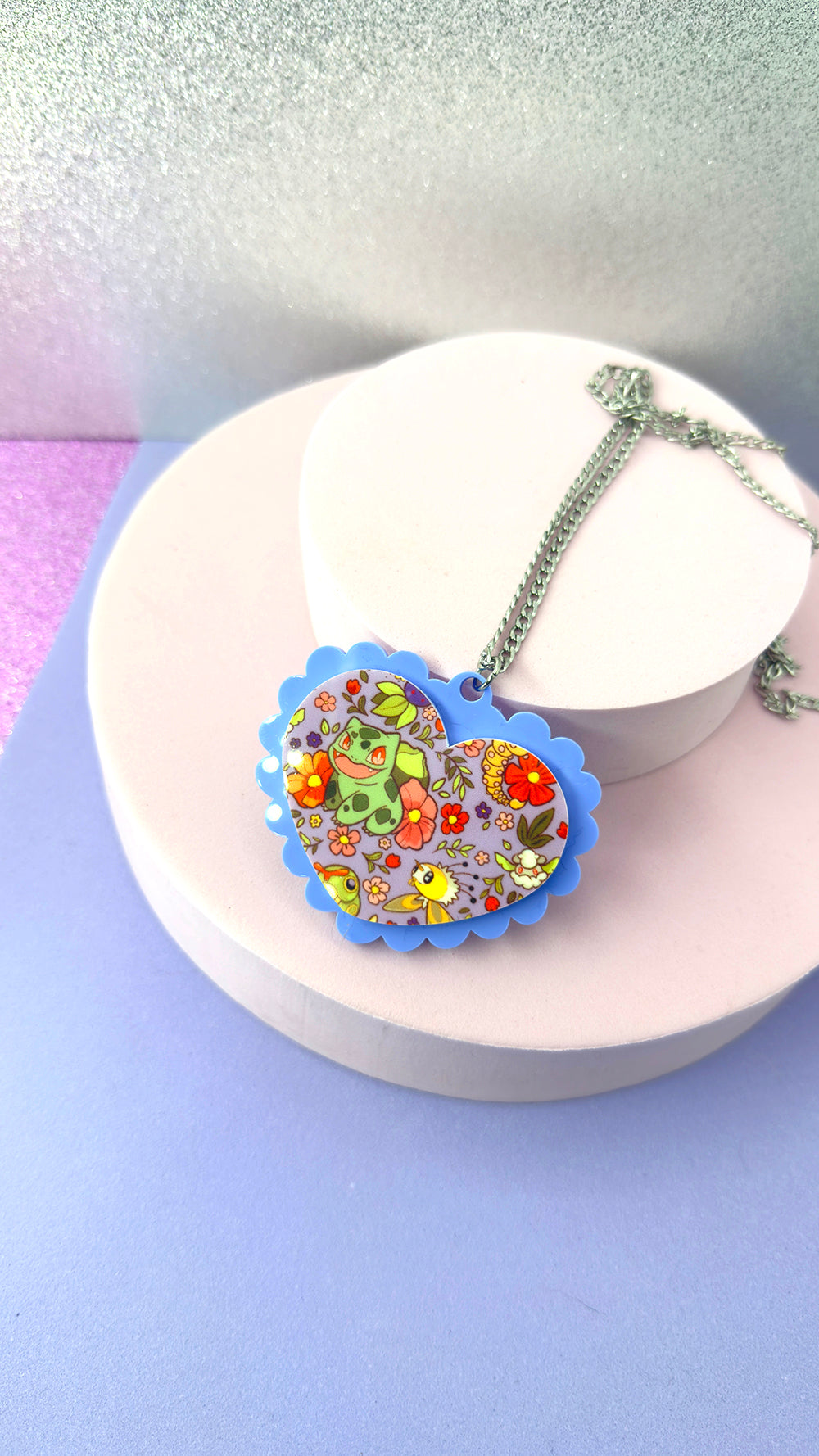 Heart Bulb Necklace - Lilac