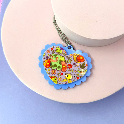 Heart Bulb Necklace - Lilac