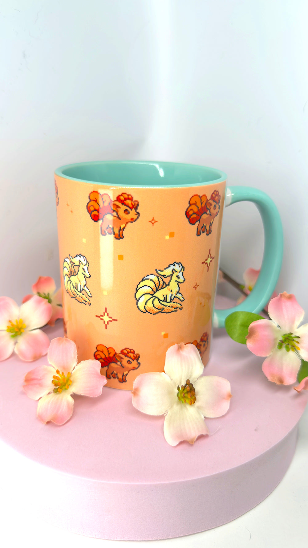 Cute Fire Foxes Mug - Mint