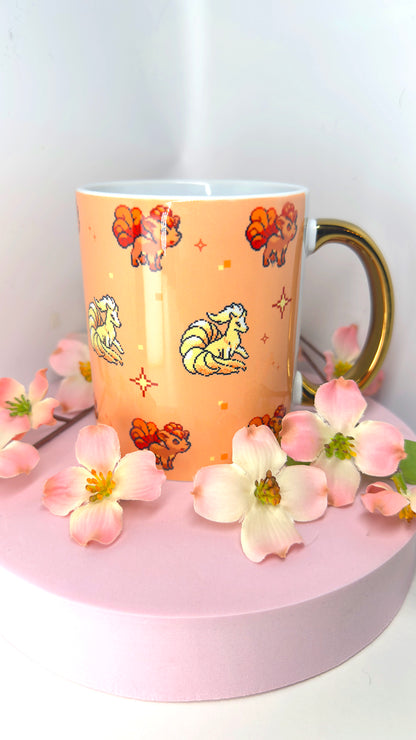 Cute Fire Foxes Mug - Gold