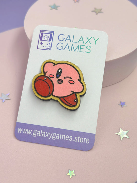 Wooden Kirby Pin Badge