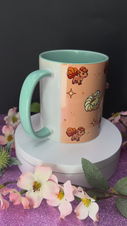 Cute Fire Foxes Mug - Mint