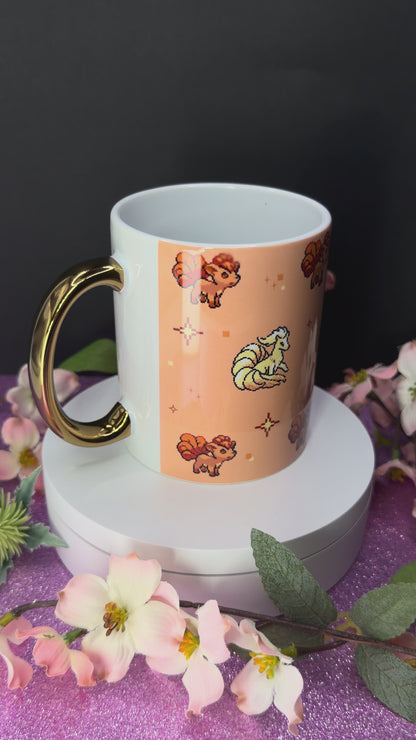 Cute Fire Foxes Mug - Gold
